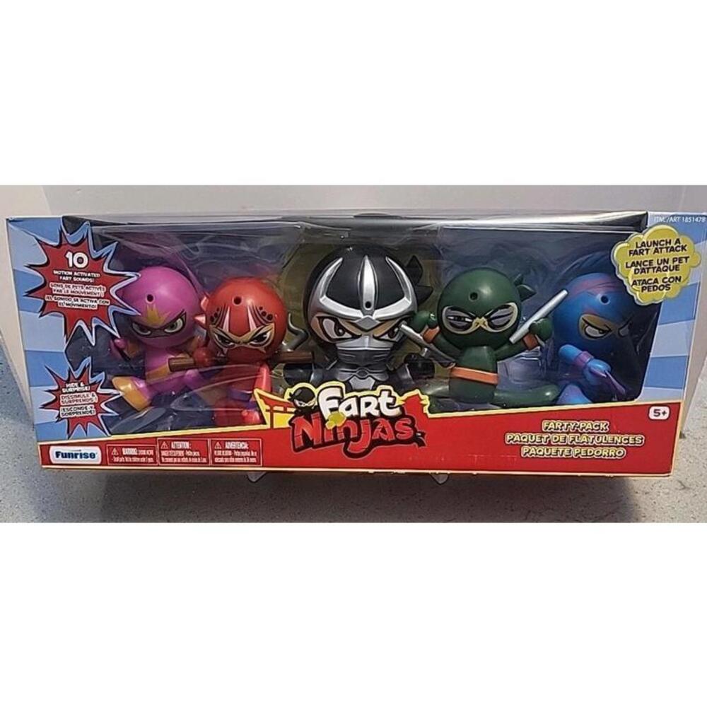 Funrise Fart Ninja 5 Pack 4Ninjas,  1Ninja XL, w/ 10 Motion Activated Fart Sound